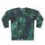 Dark green palm leaves pattern printed on a cozy sweatshirt - Back