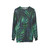 Dark green palm leaves pattern printed on a cozy sweatshirt - hanging