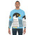 Peregrine falcon soaring in blue sky abstract geometric design sweatshirt - men