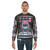 Retro dance arcade sweatshirt with pixel art and 8-bit gaming graphics - men