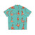 Flamingo yoga Hawaiian shirt with tropical floral print - Back
