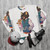 Furry anthro dog design on a cozy sweatshirt - flat lay