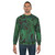 Cyberpunk circuit board sweatshirt with futuristic tech design - men
