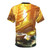 Breathtaking forest and landscape artwork featured on a high-quality all-over print t-shirt - Back