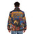 Monkey Island 2 Lechuck's Revenge themed puffer jacket featuring Guybrush Threepwood and the Three-Headed Monkey - men back