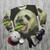 Cute panda bear wearing panda sweatshirt - flat lay