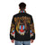Funky retro puffer jacket with a 70s monkey and mandrill groove - men back