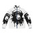 Monkey Business Puffer Jacket with animal print, graffiti, and music-themed design