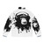 Monkey Business Puffer Jacket with animal print, graffiti, and music-themed design - Back
