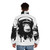 Monkey Business Puffer Jacket with animal print, graffiti, and music-themed design - men back