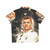 Toni Kroos wearing a Real Madrid football jersey-inspired Hawaiian shirt