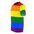 Colorful rainbow flag design printed on a high-quality t-shirt for LGBTQ pride and equality. - men left