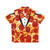 Pepperoni pizza themed tuxedo-style Hawaiian shirt