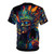Vibrant, colorful psychedelic trippy t-shirt design featuring abstract dmt elf imagery - Back