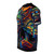 Vibrant, colorful psychedelic trippy t-shirt design featuring abstract dmt elf imagery - men left