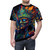 Vibrant, colorful psychedelic trippy t-shirt design featuring abstract dmt elf imagery - men front
