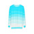 Blue sweatshirt with ombre paint strokes design - hanging