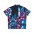 Tokyo at night Hawaiian shirt with neon city, cyberpunk style - Back