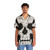 Fierce Feline Hawaiian Shirt with Skulls Graphic - People Front