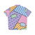 Patchwork Hawaiian Shirt with Colorful Floral and Star Pattern - Back