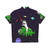 Unicorn riding triceratops in space on a Hawaiian shirt - Back