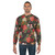 Opossum floral pattern sweatshirt with funny, screaming animal design - men