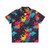 Colorful paint splatter Hawaiian shirt with a vibrant abstract design