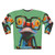 Hipster frog nerd glasses sweatshirt - Back