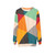 Geometric triangles sweatshirt in vibrant, minimalist design - hanging