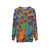 Colorful paisley peacock sweatshirt - hanging