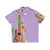 Ukulele Koa Wood Hawaiian Shirt with Floral Print