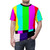 Retro TV art print featuring vibrant RGB color bars and abstract stripes on a t-shirt - men front