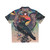 Psychedelic bird design on a vibrant Hawaiian shirt