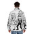 Tekkonkinkreet inspired puffer jacket with cat, rat, dog, and city graphics - men back