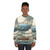 Ocean meets sky whimsical sweatshirt featuring a surreal digital illustration of nature, whales, and tall ships - women