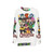 Class F Chibis Superhero Sweatshirt featuring chibi characters - hanging