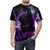Vibrant purple and violet t-shirt design featuring the iconic Marvel character Gambit - men front