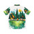 Geo Forest Hawaiian Shirt with Tropical Wildlife Motif - Back