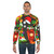 Cozy Christmas pattern sweatshirt with Santa, reindeer, and holiday designs - men