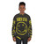 Nirvana 90s Grunge Sweatshirt with Retro Yellow Smiley Face - women