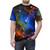 Vibrant galaxy eagle graphic printed on a high-quality black t-shirt - men front