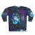 Neon lion cyber aesthetic blacklight glow sweatshirt - Back