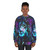 Neon lion cyber aesthetic blacklight glow sweatshirt - women