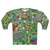 Children's sweatshirt with playmat design and car racing track