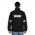 Team Sesh underground puffer jacket with bones and sesh design - men back