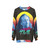 Nicolas Cage sweatshirt with 80s vaporwave and synthwave design - hanging