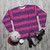 Cheshire Cat Sweatshirt with Striped Design - flat lay