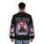 Team Edward Twilight Cursed Fan Collage Puffer Jacket with cheer, top gun, and aviation imagery - men back