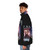Team Edward Twilight Cursed Fan Collage Puffer Jacket with cheer, top gun, and aviation imagery - men side left