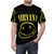 Retro-styled graphic t-shirt featuring a Nirvana-inspired yellow smiley face design - men front